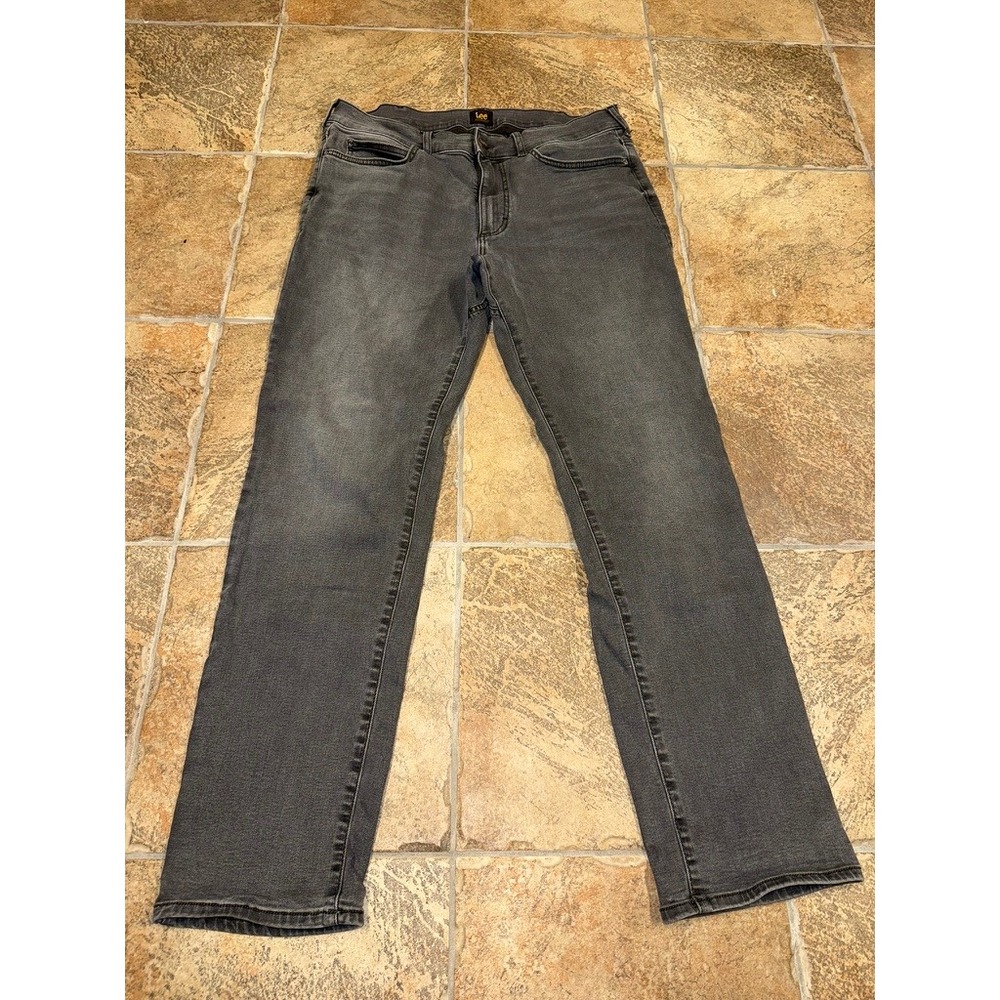 Lee Mens Extreme Motion Straight Fit Jeans Charcoal Gray Stretch 36x32